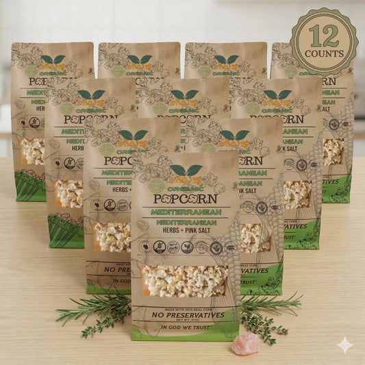Ita's Organic Himalayan Pink Salt Popcorn With Mediterranean Herbs - 12 Units